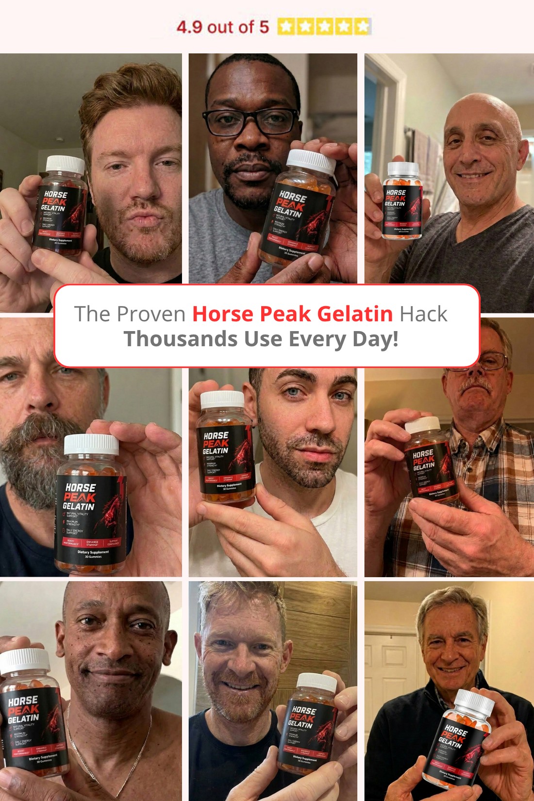 Horse Peak Gelatin bottle, dietary supplement gummies